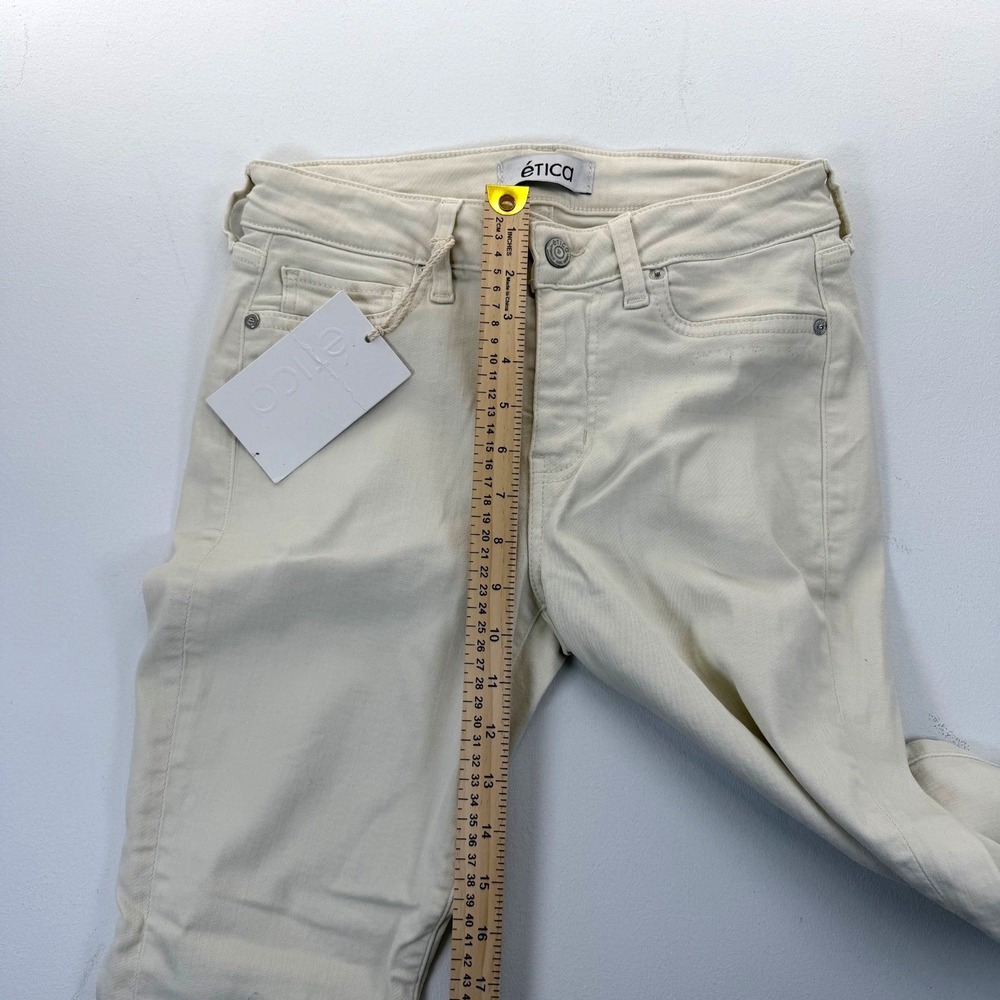 Ética Skinny Jeans Women's Cream Eco Stretch Denim - Size 27 - NWT - Picture 11 of 13